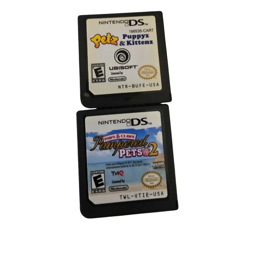 Nintendo DS Game Lot Petz Puppies & Kittens Pampered Pets 2 Paws And Claws